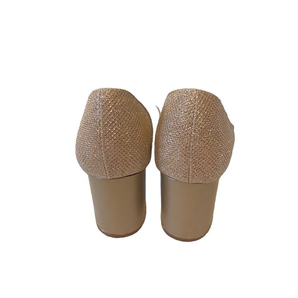 Benjamin Walk Peep Toe Sparkly Champagne Colored Block Heel Pumps in Ladies 8.5W - Picture 4 of 8
